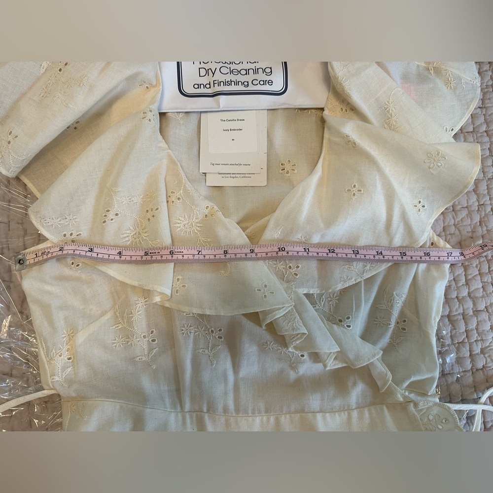 NWT Christy Dawn Camilla Dress in Ivory Embroider - Picture 8 of 9